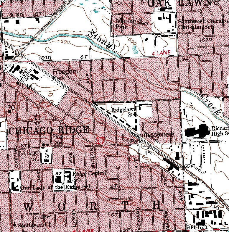 1993 Chicago Ridge Prairie - Map