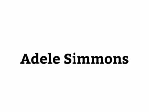 Bold black text "Adele Simmons" on white background