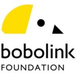 Bobolink Foundation logo, yellow and black shapes from left to right