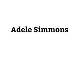 Bold black text "Adele Simmons" on white background